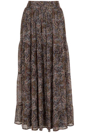 Lissa Winter Skirt | Winter garden black | Maxi nederdel med blomsterprint fra Neo Noir