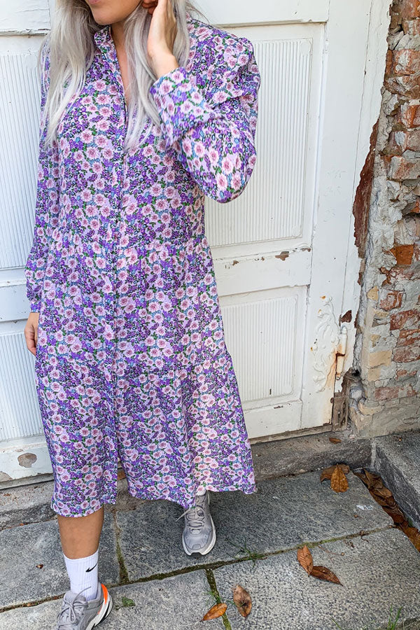 Printed Dress Lilac | Kjole Neo Noir – Lisen.dk