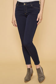 Victoria 7/8 Silk touch jeans | Dark blue denim | Jeans fra Mos Mosh