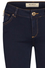 Victoria 7/8 Silk touch jeans | Dark blue denim | Jeans fra Mos Mosh