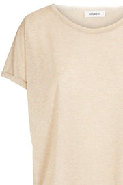 Kay Tee | Gold | T-shirt med glimmer fra Mos Mosh