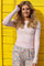 Natalia Ls Round Neck  Blouse | Lilac Pink Creme Stripe | Bluse fra Liberté