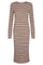 Natalia Ls Dress | Brown Gold Lurex Stripe | Kjole fra Liberté