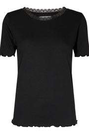 Natalia SS Lace Blouse | Black | T-Shirt fra Liberté Essentiel
