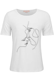 Kisses SS Top | Hvid | T-shirt med tryk fra Soft Rebels
