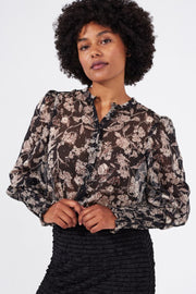 Olona Shirt | Black w. Walnut | Skjorte fra Freequent