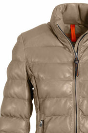 Jodie Leather Jacket | Mastic / Beige | Læder dun jakke fra Parajumpers