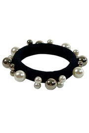 Pearl Mix Hair Elastic | Sort | Elastik med perler fra Black Colour