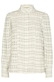 Petra Crepe Check Shirt | White | Skjorte fra Co'couture