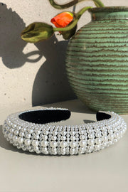 Polka Hairband | White | Hårbøjle med perler fra By Timm