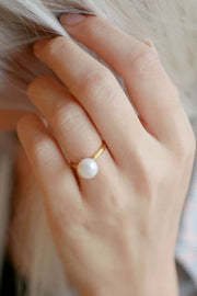 Pearl Ring | Guld / Hvid | Ring med perle fra Enamel