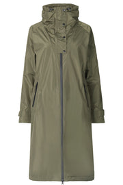 Raincoat | Army | Lang regnjakke med foring fra Ilse Jacobsen