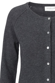 Cardigan LS | 1421 Dark Grey Melange | Pullover fra Rosemunde