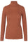 Silk T-shirt Roller Neck | Copper brown | Silke rullekrave fra Rosemunde