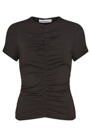 Rina Rib Tee | Black | T-Shirt fra Co'couture