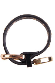Bracelet | Black | Læder armbånd med print fra Sofie Schnoor