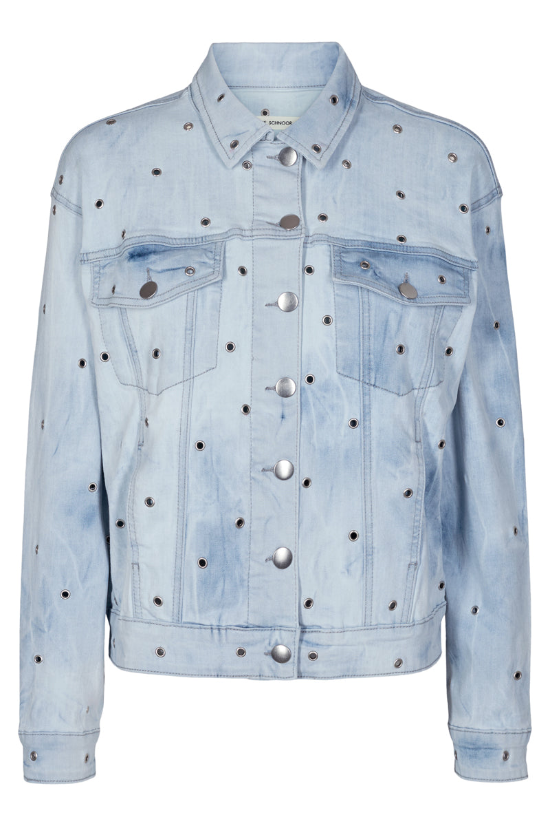 sammenhængende illoyalitet Charmerende Line Jacket | Denim Blue | Denim jakke med nitter fra Sofie Schnoor –  Lisen.dk