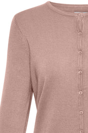 L/S Cardigan R-Neck | Støvet rosa | Basic cardigan med rund hals fra Saint Tropez