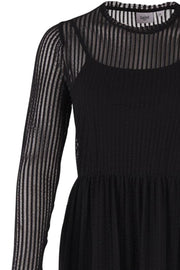 Striped Lace Dress | Sort | Lang kjole med striber fra Saint Tropez