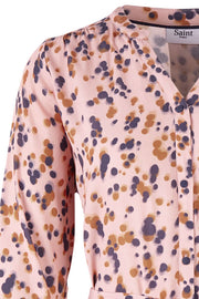 Woven Shirt Dress On Knee - U6034 | Rosa | Kjole med pletter fra Saint Tropez