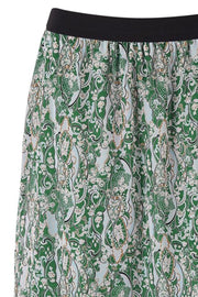 Woven Skirt Bellow Knee | Grøn | Nederdel med paisley print fra Saint Tropez