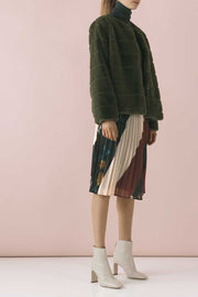 U8049 Woven Plisse Skirt | Forest | Plisseret nederdel fra Saint Tropez
