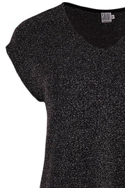 JERSEY TOP | Sort lurex t-shirt fra SAINT TROPEZ