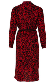 WOVEN DRESS T6193 I Rød I Skjorte kjole med print fra SAINT TROPEZ