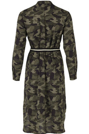 WOVEN DRESS BELOW KNEE | Army | Kjole fra SAINT TROPEZ