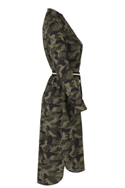 WOVEN DRESS BELOW KNEE | Army | Kjole fra SAINT TROPEZ