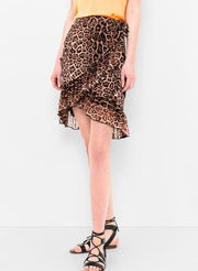 LEO WRAP SKIRT | Leopard | Nederdel med flæser fra SAINT TROPEZ