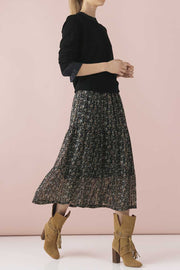 Woven Skirt Maxi | Sort | Nederdel med print fra Saint Tropez