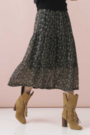 Woven Skirt Maxi | Sort | Nederdel med print fra Saint Tropez