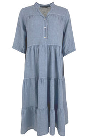 Siena Linen Maxi Dress | Light Blue | Kjole fra Black Colour