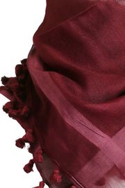 Sila Scarf | Burgundy | Silke & uld tørklæde fra Stylesnob