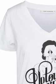 Thea Tee | Hvid | T-shirt med sort print fra Sofie Schnoor