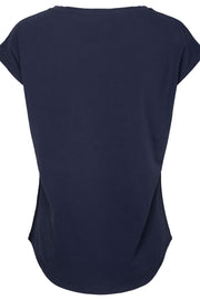 Nikoline T-shirt | Mørkeblå | T-shirt med guld tryk fra Sofie Schnoor