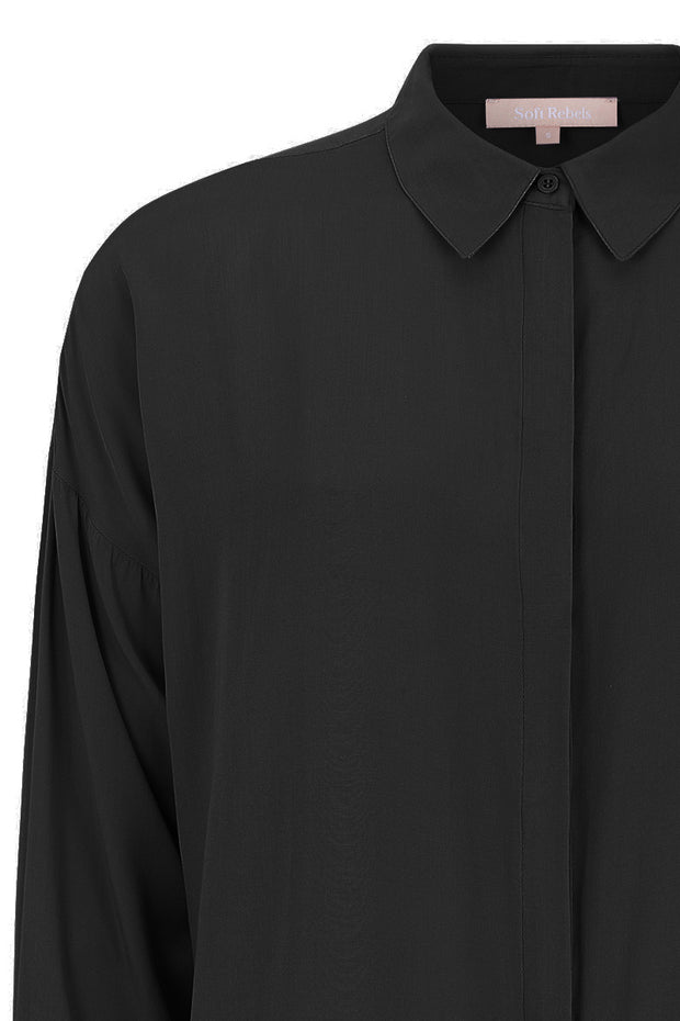 Freedom LS Long Shirt | Black | Skjortekjole fra Soft Rebels