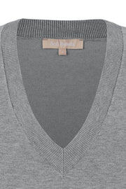 Marla V-neck Loose Fit Knit Vest | Light Grey | Vest fra Soft Rebels