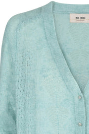 Loie V-neck Knit Cardigan | Mint Haze | Cardigan fra Mos Mosh