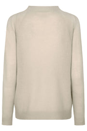 Sansa Cashmere Knit | Beige Melange | Cashmere pullover fra Mos Mosh