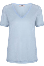 Casio V-neck Tee SS | Celestial blue | T-shirt fra Mos mosh