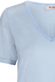 Casio V-neck Tee SS | Celestial blue | T-shirt fra Mos mosh