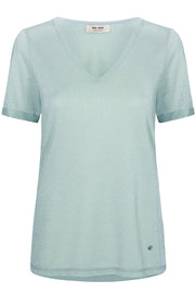 Casio V-neck Tee SS | Mint haze | T-shirt fra Mos mosh