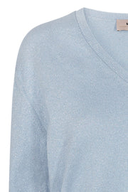 Ada V-neck Knit | Celestial Blue | Sweater fra Mos Mosh