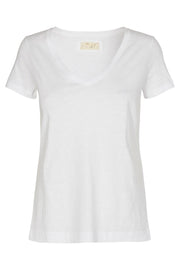 Arden Organic V-Neck Tee | White | T-shirt fra Mos Mosh