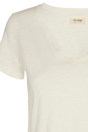 Arden Organic V-neck Tee | Ecru | T-Shirt fra Mos Mosh