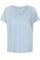 Maya V-neck Tee | Celestial Blue | T-shirt fra Mos Mosh