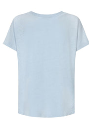 Maya V-neck Tee | Celestial Blue | T-shirt fra Mos Mosh
