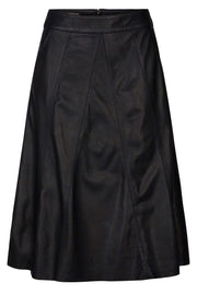 Agnes Leather Skirt | Black | Læder nederdel fra Mos Mosh